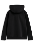 Alpinestars Prelude Oversized hoodie, zwarte fleece pullover van achteren gezien met capuchon en ribgebreide manchetten.