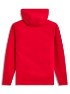 Alpinestars Race Wordmark hoodie, achteraanzicht, rode pullover fleece voor casual lifestyle en motorsport, voorzien van capuchon en geribde boorden.