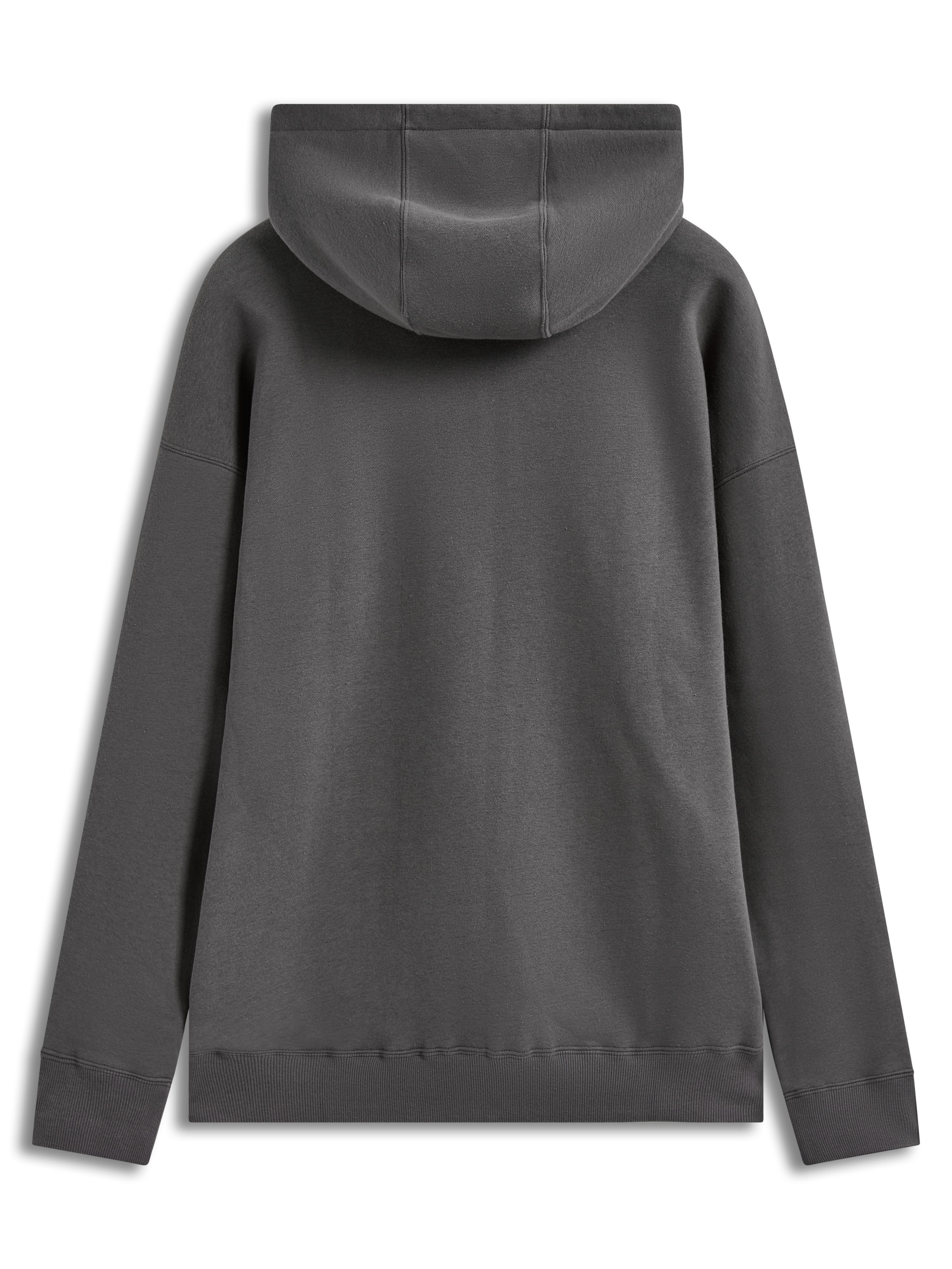 Alpinestars Entity Oversized hoodie, grijze sportswear fleece, achteraanzicht met grote capuchon en geribbelde manchetten.