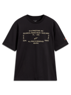 Alpinestars Infinity Oversized CSF t-shirt, zwart, korte mouwen, voorzien van een technische grafische tekstprint op de borst.