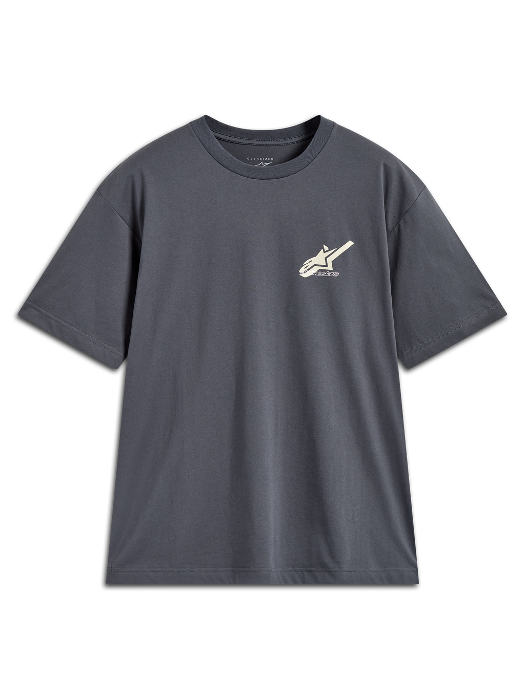 Alpinestars Ghost Oversized CSF T-shirt, grijs sportshirt met korte mouwen en een klein logo op de borst.