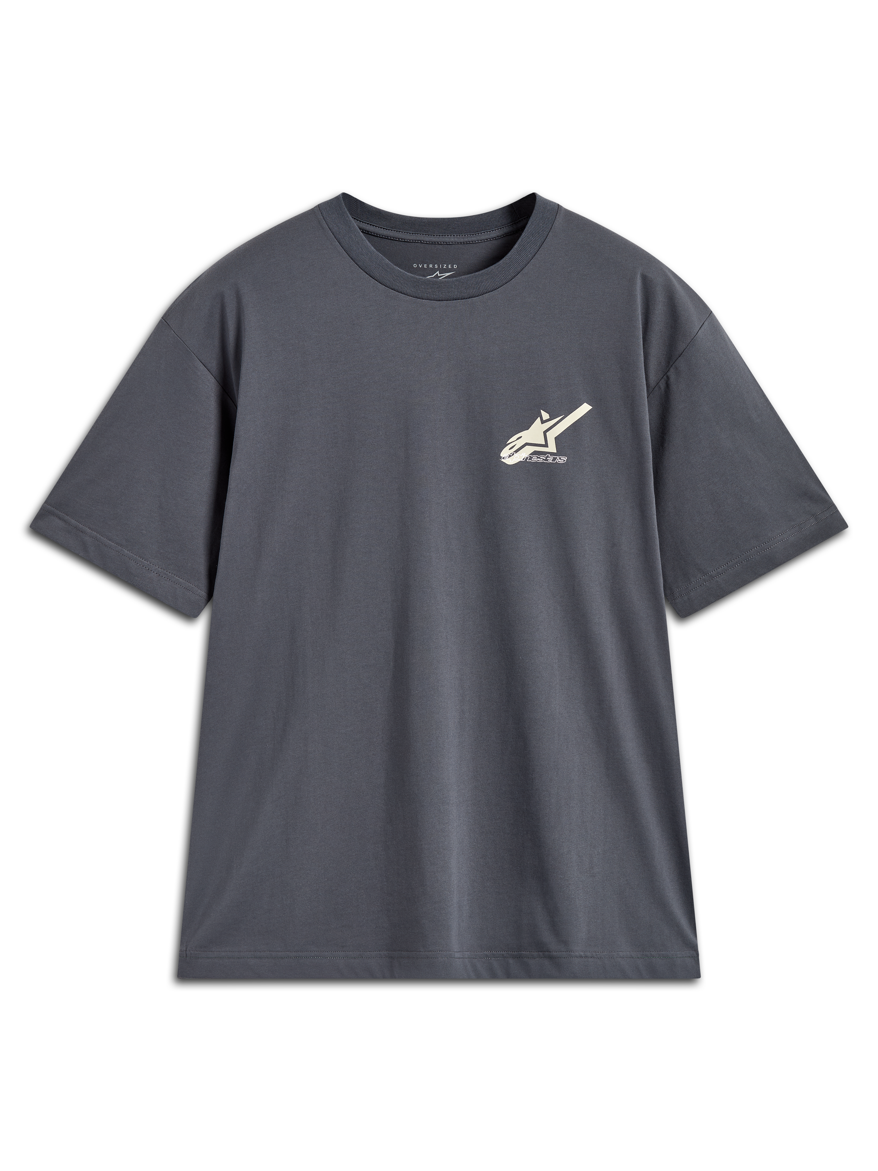 Alpinestars Ghost Oversized CSF T-shirt, grijs sportshirt met korte mouwen en een klein logo op de borst.