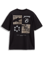 Alpinestars Checkback Oversized CSF Tee, zwart t-shirt met korte mouwen, checkergrafiek en manifesto op de rug.