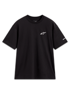 Alpinestars Mandate Oversized CSF T-shirt met korte mouwen, zwart met wit Astars logo in puff print en grafische mouwopdruk.