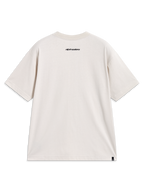 Alpinestars Prelude Oversized CSF t-shirt met korte mouwen, zandkleurig sportshirt, achteraanzicht met zwart logo op de nek.