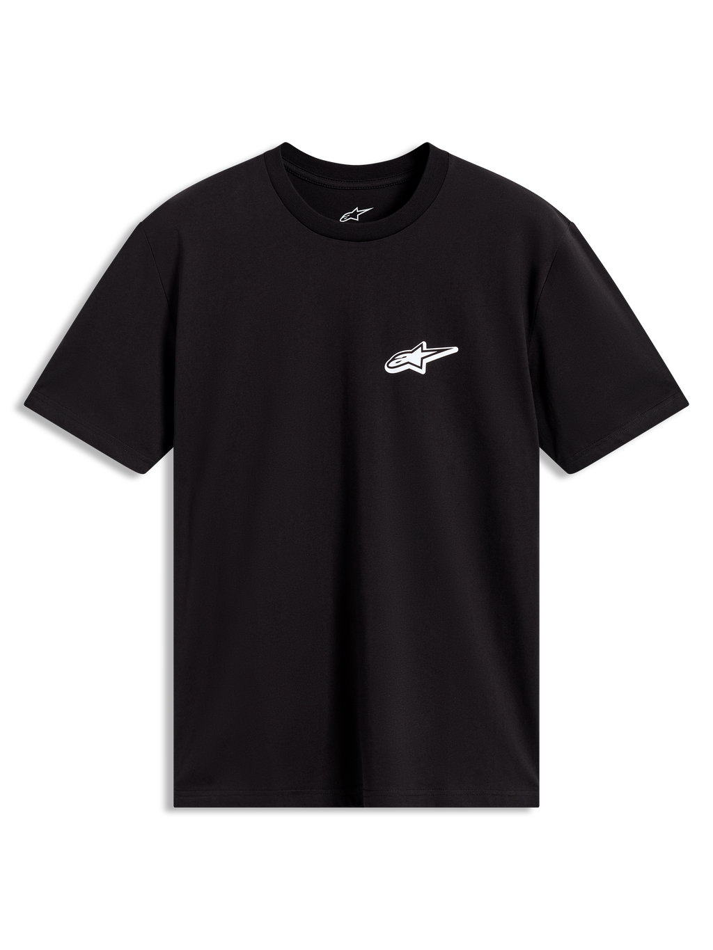 Alpinestars Meteor CSF T-shirt met korte mouwen, zwart vrijetijdsshirt met wit logo op de borst.
