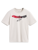 Alpinestars Elliptogrit CSF t-shirt, sportkleding met korte mouwen in zandkleur en rood-zwart Astars-logo.