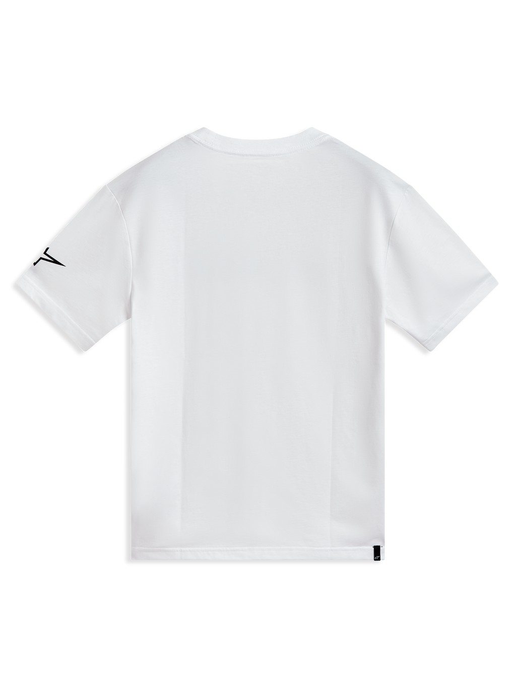 Alpinestars P1 CSF Tee, sport-t-shirt met korte mouwen, wit, zachte katoenmix, achteraanzicht met zwart mouwlogo en label