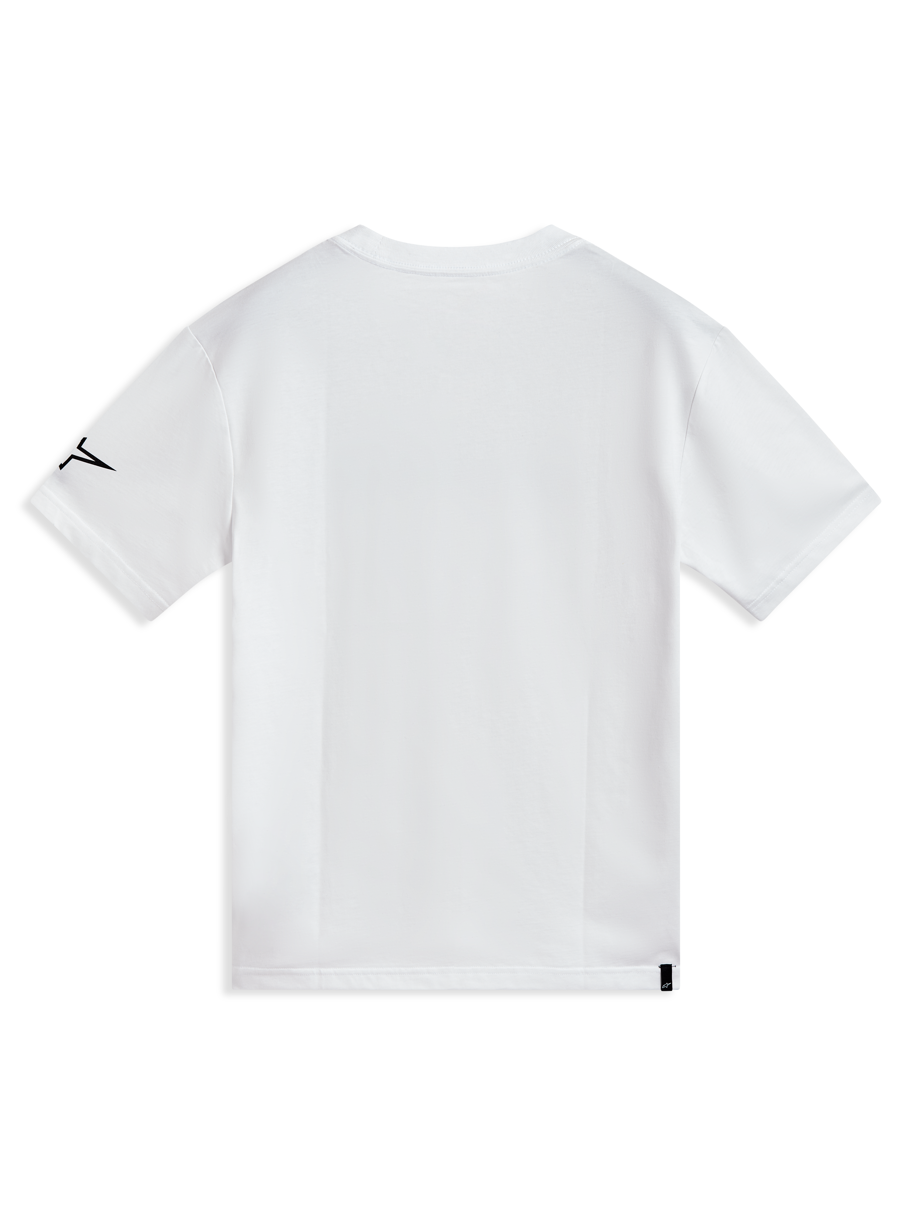 Alpinestars P1 CSF Tee, sport-t-shirt met korte mouwen, wit, zachte katoenmix, achteraanzicht met zwart mouwlogo en label