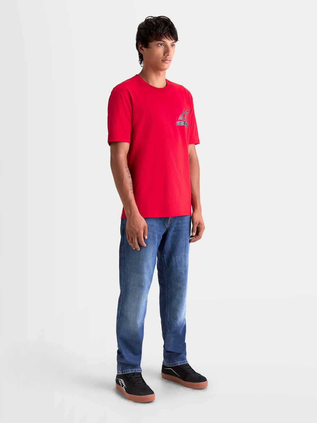 Alpinestars Lineout CSF T-shirt, heren-t-shirt met korte mouwen, rood, met een klein Astars-logo op de borst, casual sportswear voor dagelijks gebruik.