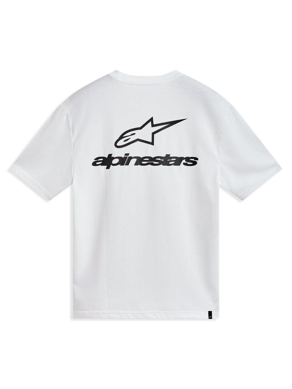 Alpinestars Combo Back CSF T-shirt met korte mouwen, wit, groot zwart Astars-logo op de achterzijde, casual sportswear.