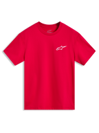Alpinestars Combo Back CSF T-shirt met korte mouwen, rood met een wit Astars-logo op de borst, casual sportswear.