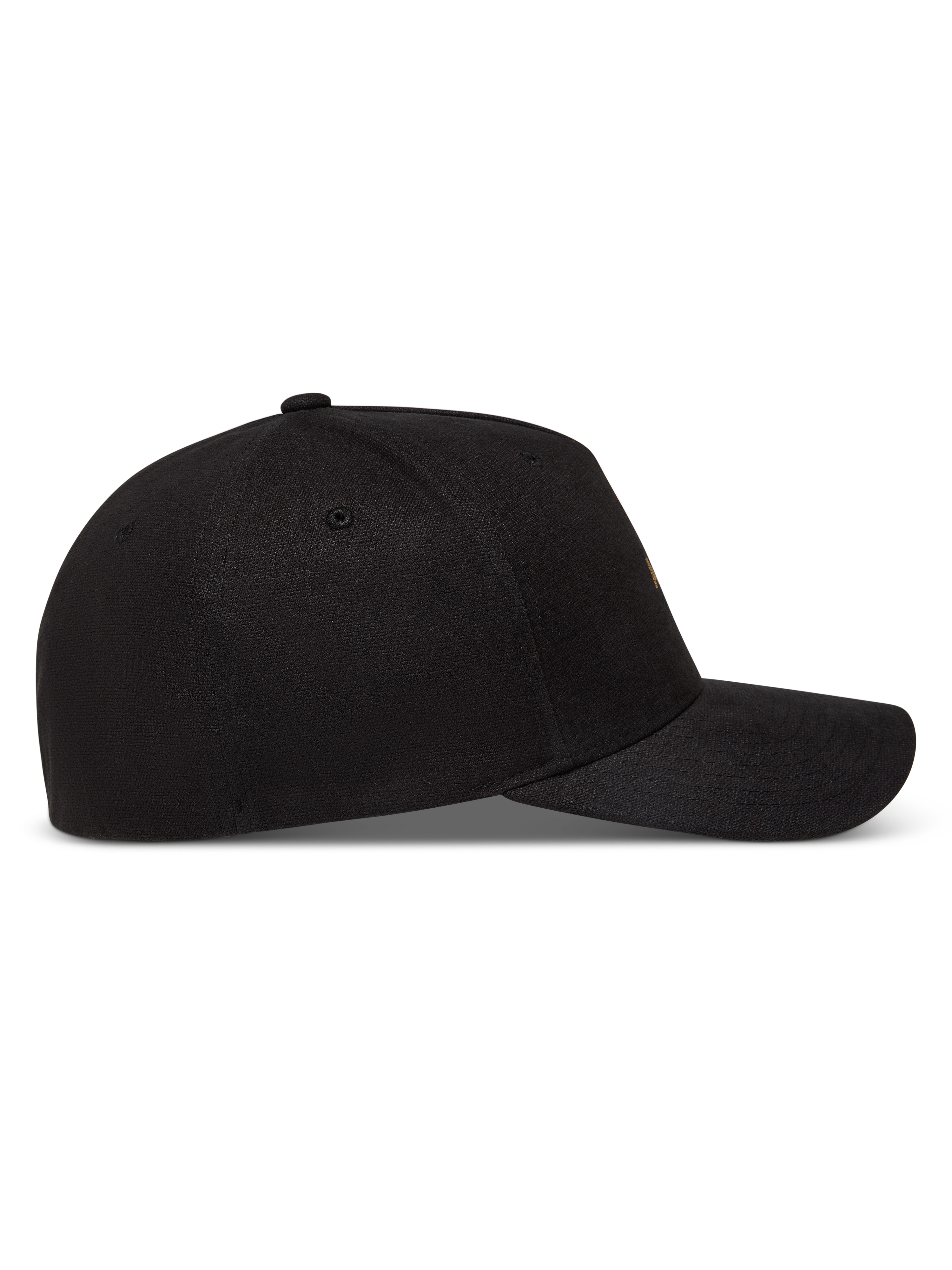 Alpinestars County Canvas Hat in Black, a lifestyle cap with curved bill and structured crown in Oxford peached fabric.