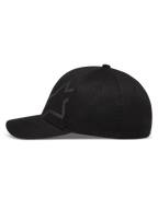 Alpinestars Maze Hoed, zwarte sportswear cap met gebogen klep, gestructureerde kroon en een getextureerd Astars-logo.