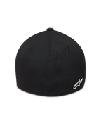 Alpinestars Points hoed, zwarte sportswear baseballpet met wit Astars-logo en flexibele achterkant van nylon tactel.