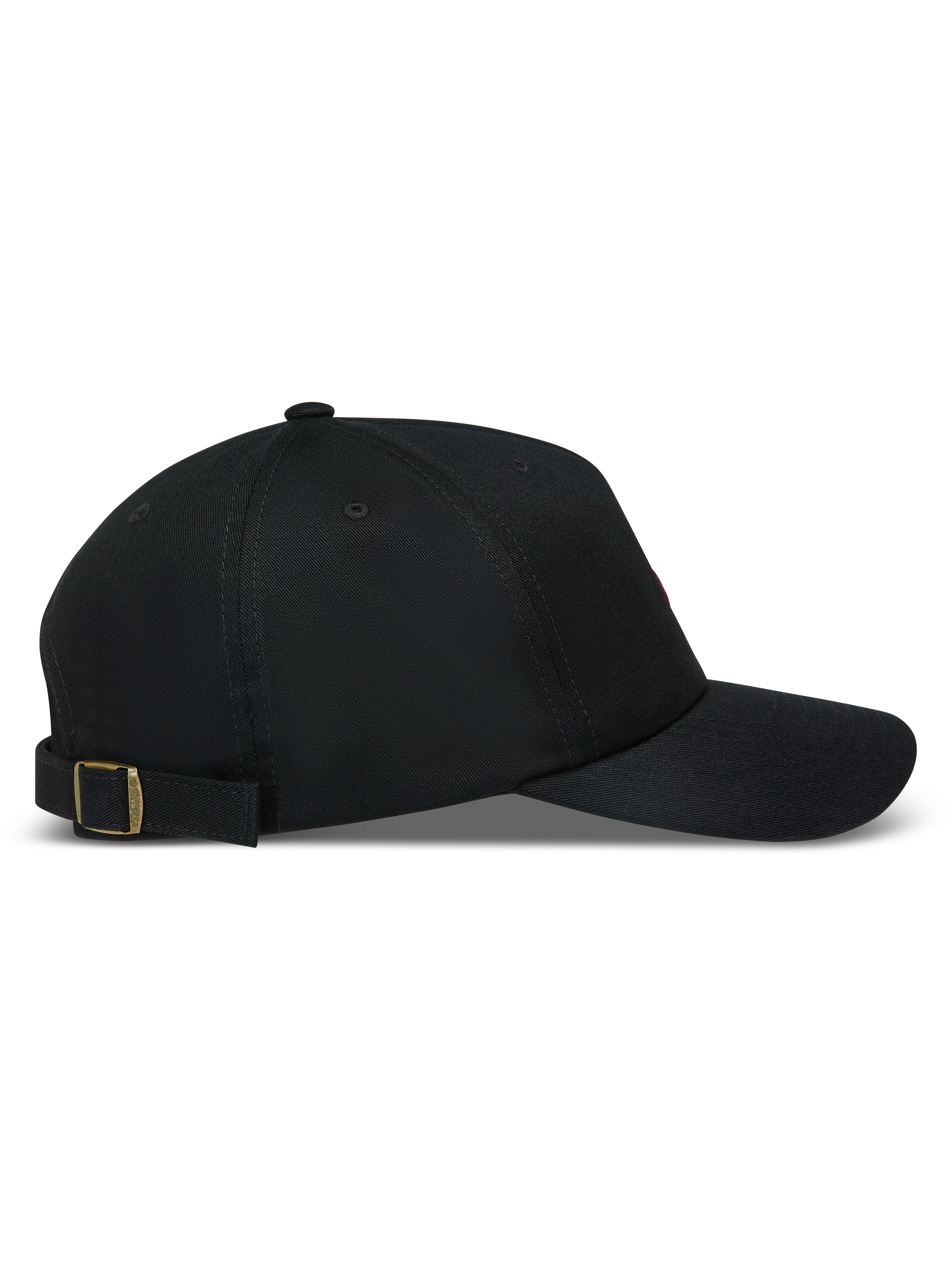 Alpinestars Explorer Strapback, zwarte sportswear pet met gestructureerde kroon, gebogen klep en metalen gesp.