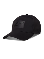 Alpinestars Algo Perf Adjustable hoed, zwarte pet van technisch materiaal met zijperforaties en een sonic weld logo.
