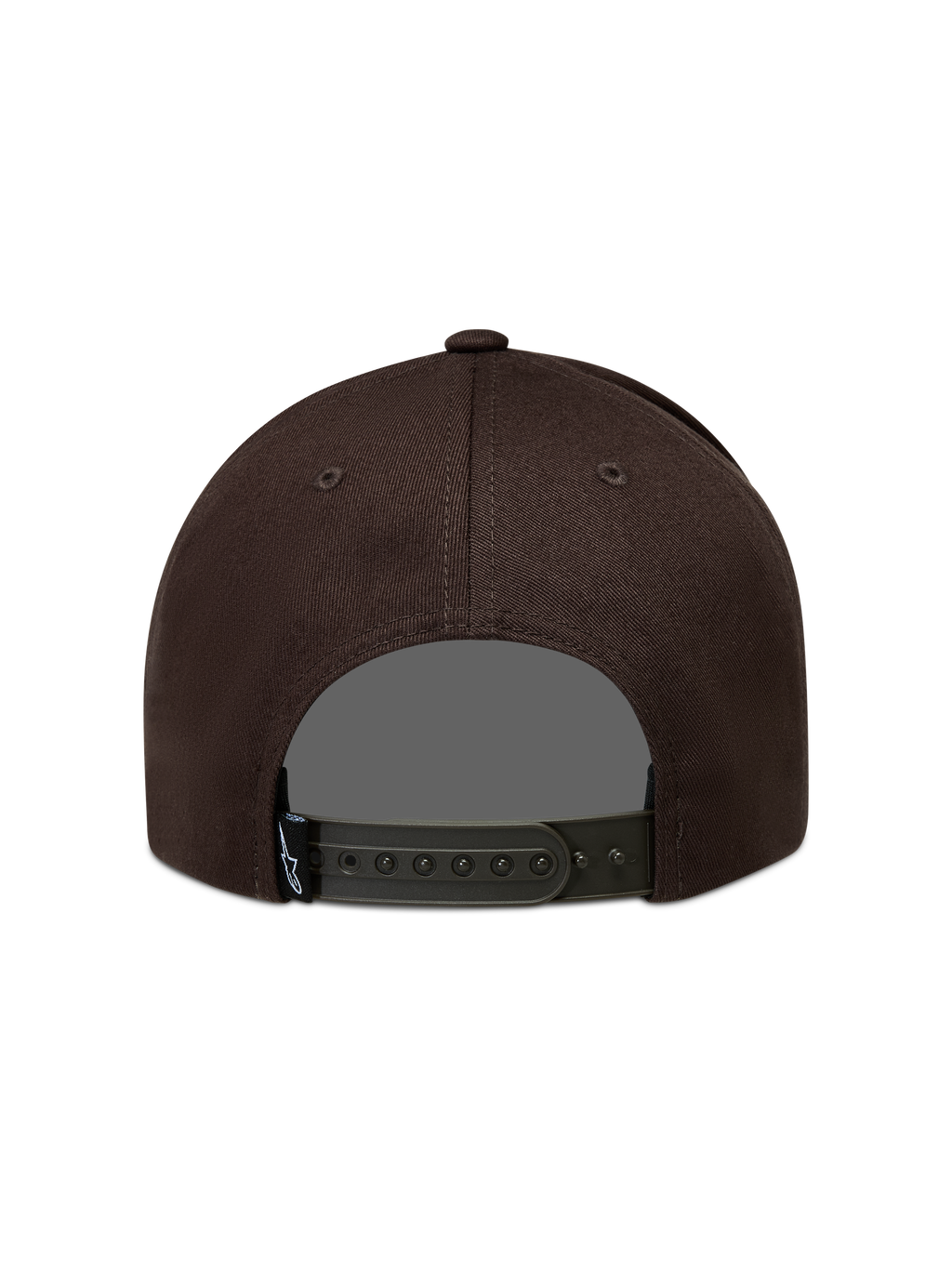 Alpinestars Combo Logo Snapback hoed, bruine sportswear pet met verstelbare snapbacksluiting, achteraanzicht.