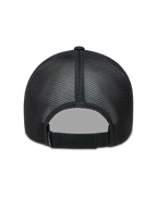 Alpinestars Augment Trucker Hat, Black mesh sportswear cap with poly diamond mesh back and adjustable strap closure.