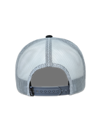Alpinestars Gravel Trucker Hat, Gray and Black, back view featuring breathable mesh and adjustable snapback.
