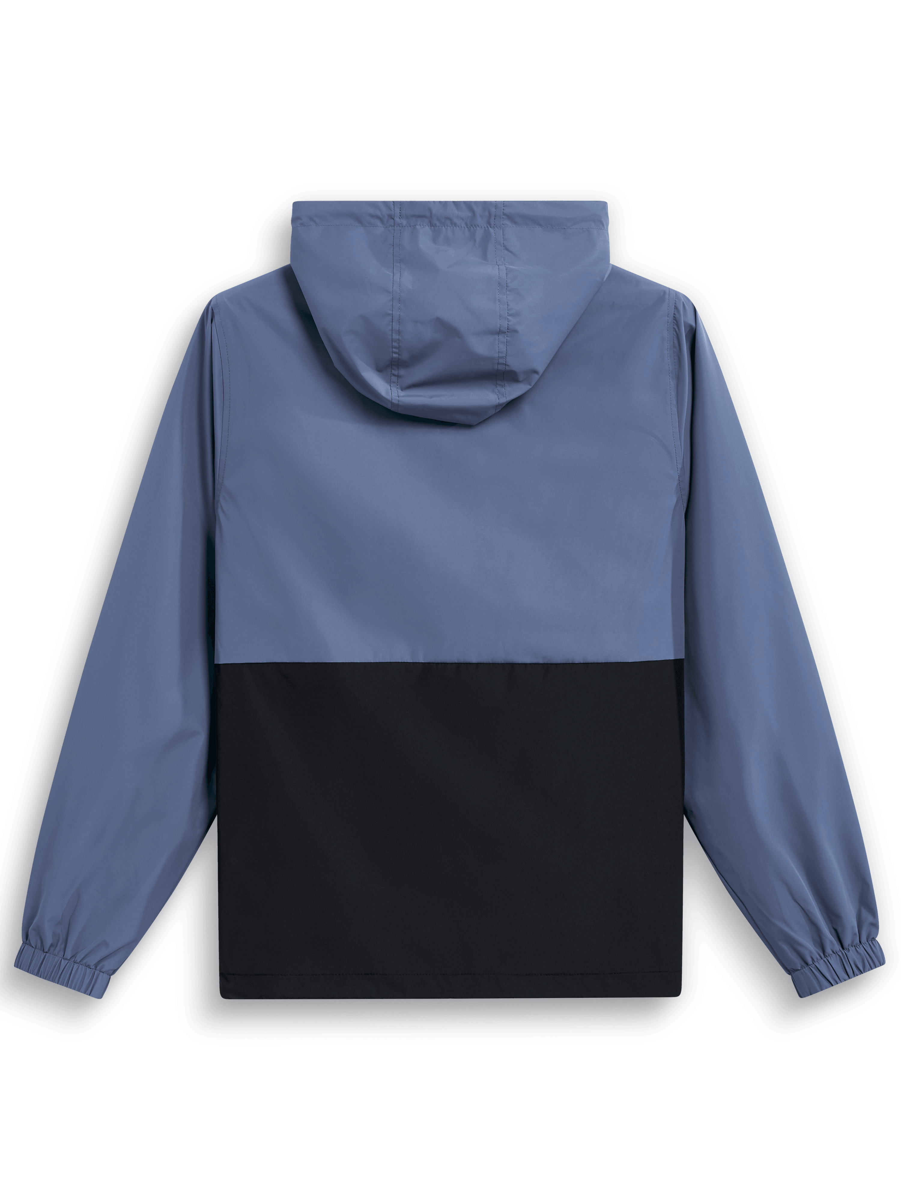 Alpinestars Speeder Windbreaker Jas, achteraanzicht, leiblauw en zwart, kleurblok-ontwerp met capuchon, elastische manchetten, lichtgewicht casual sportkleding