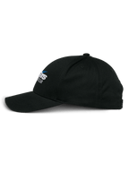 Alpinestars Profile pet, snapback cap, zwart, zijaanzicht, gestructureerde kroon met gebogen klep, geborduurd Alpinestars-logo, casual hoofdbedekking geïnspireerd op de motorsport