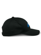 Alpinestars Profile pet, zijaanzicht, zwart, gebogen klep met gestructureerde kroon, snapback-sluiting, casual motorsport-geïnspireerde hoofdbedekking