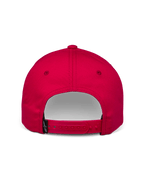 Alpinestars Profile pet, rode snapback cap, achteraanzicht met verstelbare sluiting en klein zwart Alpinestars-logolabel, katoen keperstof, casual motorsport accessoire