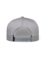Alpinestars Glphy pet, snapback pet, grijs, achteraanzicht met verstelbare snapback-sluiting, zwart geweven logo-label, gestructureerd kroonontwerp voor casual streetwear