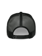 Alpinestars Gambit Trucker pet, snapback pet, zwart, achteraanzicht met ademende poly mesh panelen en verstelbare snapback-sluiting, casual motorsport sportkleding