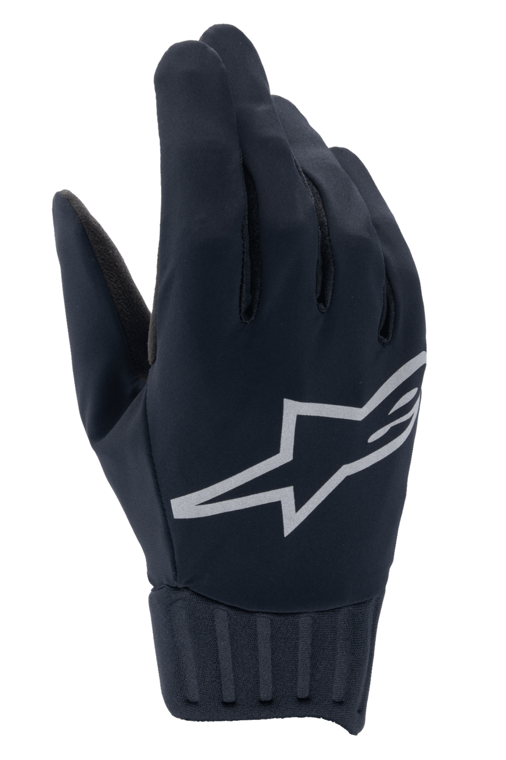Alpinestars A-Dura Rain Gloves, waterdichte MTB-handschoenen, zwart, groot grijs Alpinestars-sterlogo, geribbelde neopreen manchet, gladde textielconstructie voor fietsen in alle weersomstandigheden