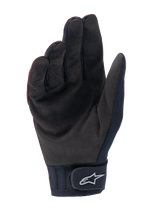 Alpinestars Stella A-Dura Thermal handschoenen, MTB-handschoenen voor dames, donkerrood en zwart, palmweergave met synthetisch suède materiaal, neopreen manchet met klittenbandsluiting en wit Alpinestars-logo, ontworpen voor fietsen in koud weer