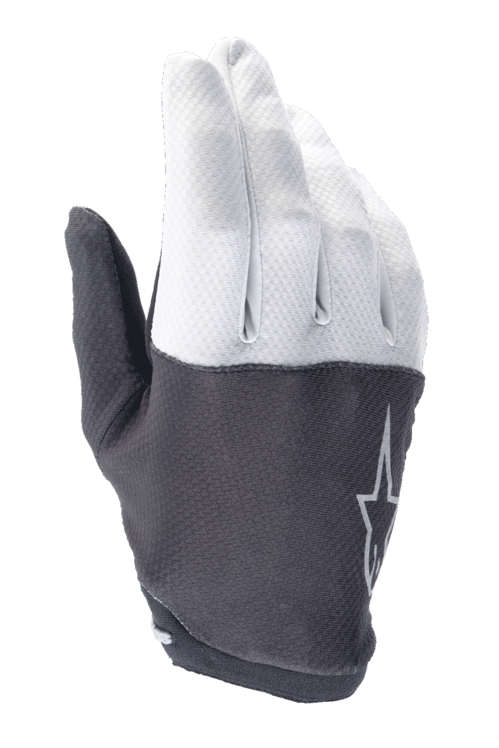 Alpinestars A-Aria handschoenen, mountainbike handschoenen, lichtgrijs en donkergrijs, met een getextureerde bovenkant met een sterlogo, flexibel materiaal en een laag profiel ontwerp voor off-road fietsen