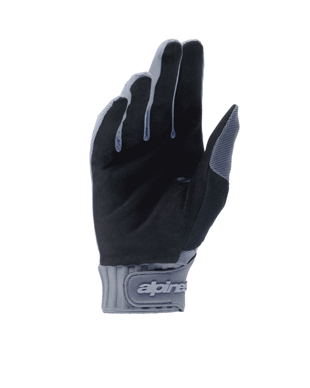 Alpinestars A-Dura Gloves, Cycling Gloves, Infinity Blue and Black, palm view featuring synthetic suede for grip, neoprene cuff with hook and loop closure and brand logo, durable gear for mountain biking