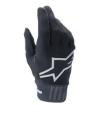 Alpinestars A-Dura Gel Gloves, MTB Cycling Gloves, Black, large white star logo on the back, textured polyester and spandex upper, ribbed neoprene cuff