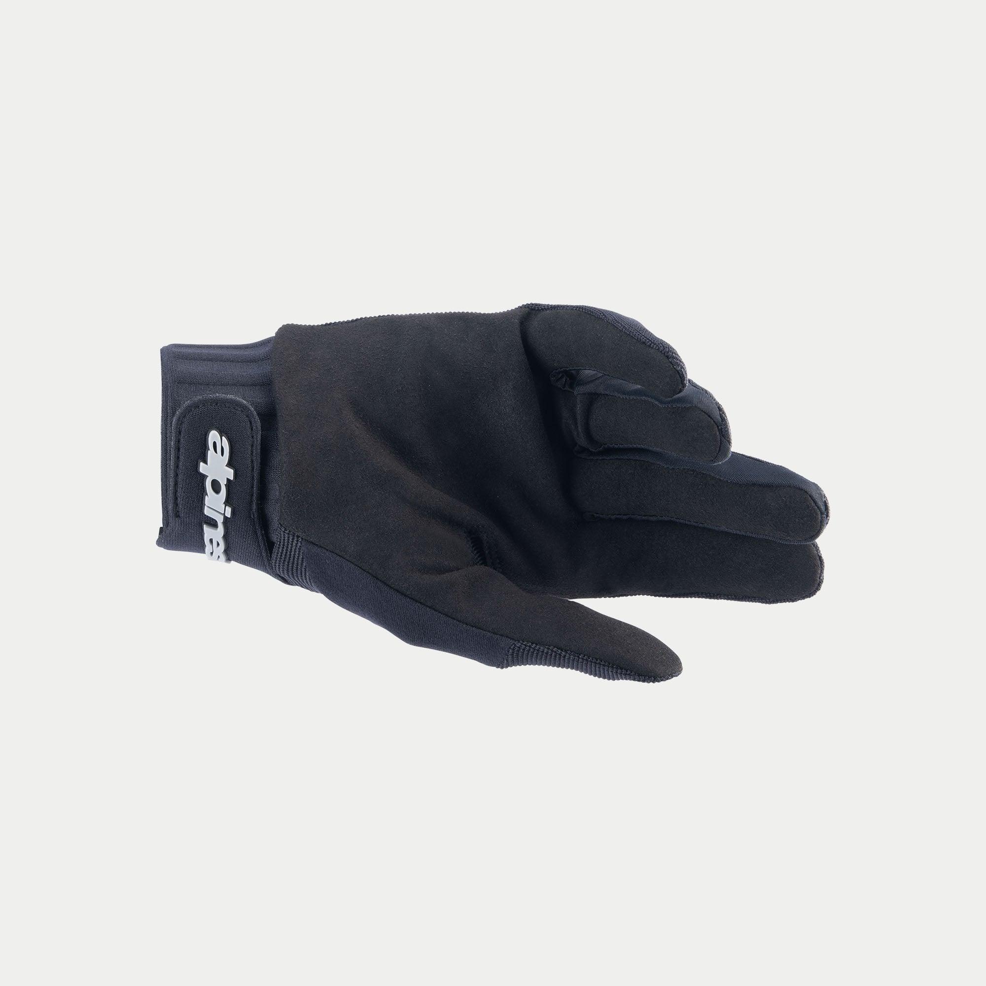 Alpinestars Stella A-Dura handschoenen, fietshandschoenen voor dames, zwart, met een duurzame synthetisch suède handpalm, neopreen manchet met klittenbandsluiting en wit Alpinestars-logo.