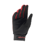 Alpinestars Stella A-Dura dameshandschoenen, mountainbike handschoenen, bordeauxrood en zwart, zicht op de handpalm met synthetisch suède grip, neopreen manchet met klittenbandsluiting, rood Alpinestars-logo