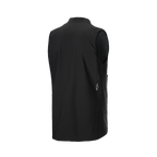 Alpinestars A-Dura Thermisch Vest, zwart fietsvest, driekwart achteraanzicht met gladde stof en een klein wit Alpinestars-logo aan de onderzijde, lichtgewicht thermische isolatie voor mountainbiken