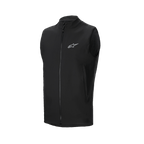 Alpinestars A-Dura Thermal Vest, zwart fietsvest, voorzien van een volledige ritssluiting en een klein reflecterend Alpinestars-logo op de borst, zijzakken met ritssluiting, lichtgewicht geïsoleerd ontwerp voor mountainbiken bij koud weer