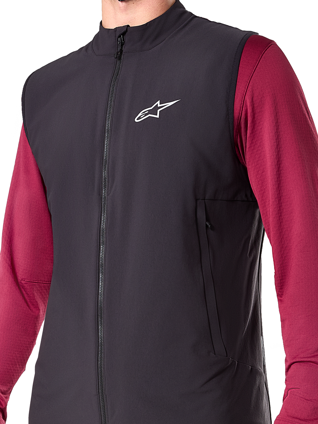 Alpinestars A-Dura Thermal Vest, zwart, geïsoleerd fietsvest voor heren, lichtgewicht mountainbike gilet met PrimaLoft ACTIVE isolatie, volledige ritssluiting aan de voorzijde en twee handzakken met rits, strak ontwerp voor fietsen in koud weer