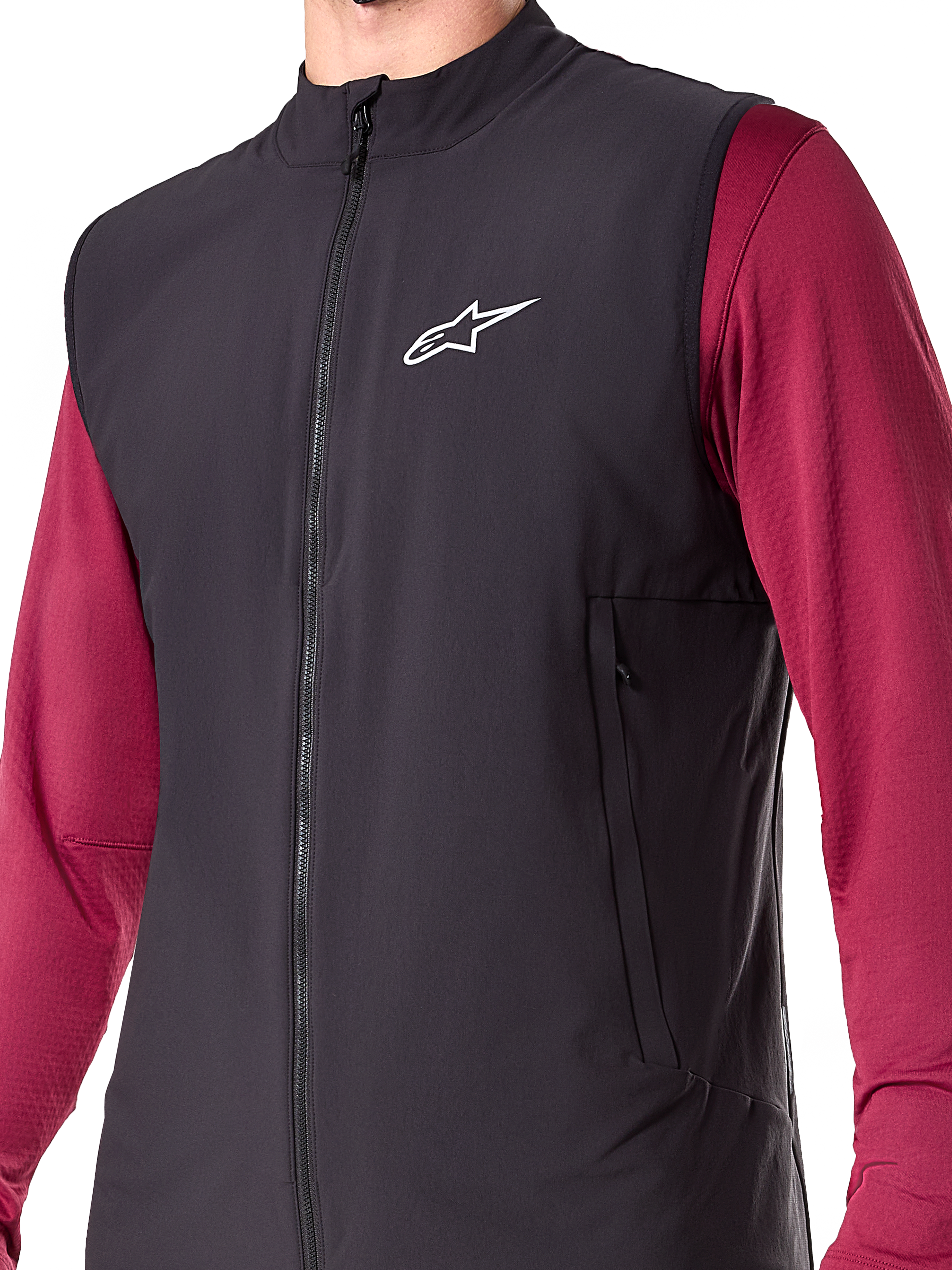 Alpinestars A-Dura Thermal Vest, zwart, geïsoleerd fietsvest voor heren, lichtgewicht mountainbike gilet met PrimaLoft ACTIVE isolatie, volledige ritssluiting aan de voorzijde en twee handzakken met rits, strak ontwerp voor fietsen in koud weer
