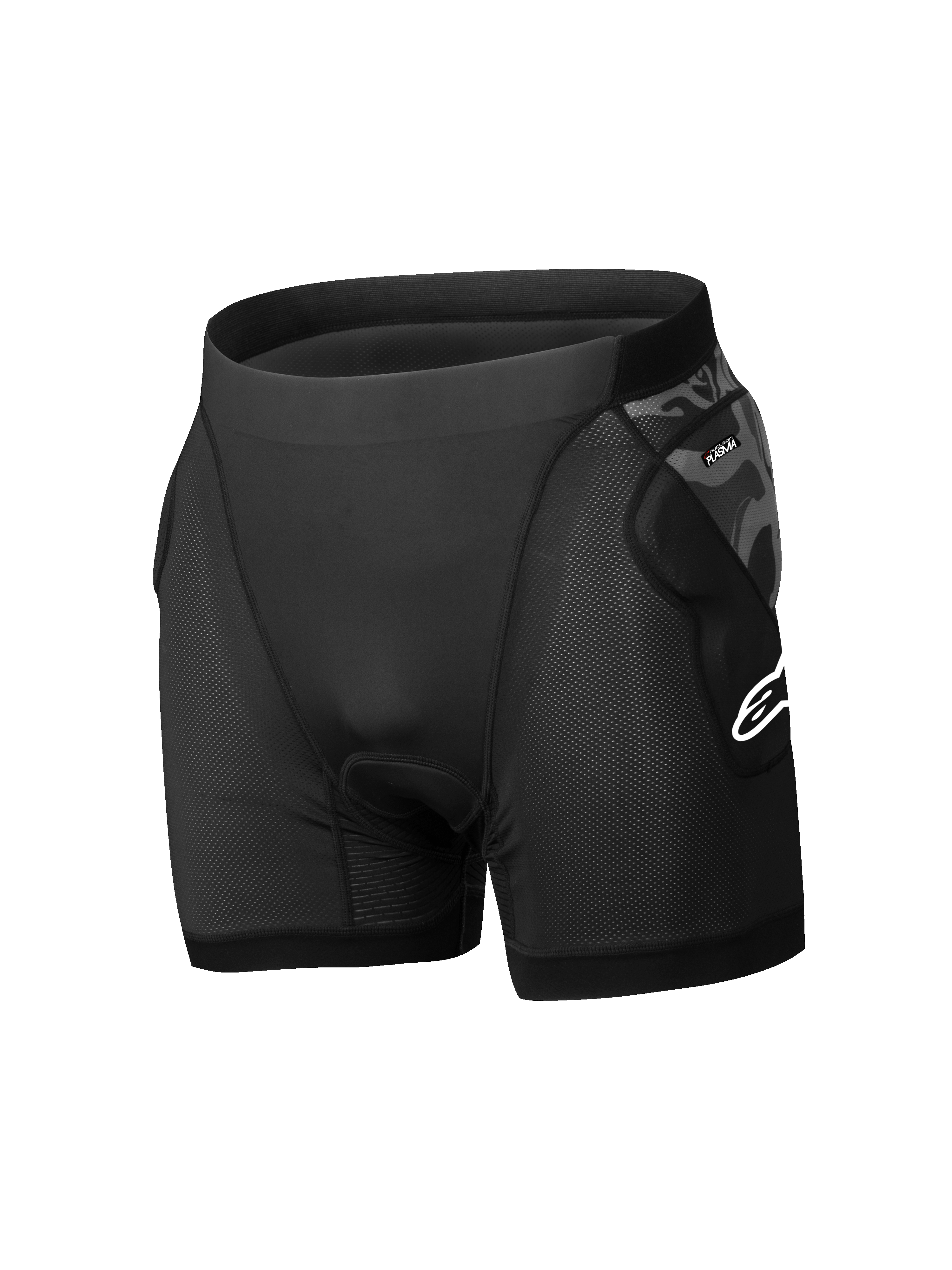 Alpinestars A-Motion Plasma beschermende boxershorts, heren MTB-beschermshort, zwart en camo, CE Level 1 heupbeschermers, ademende mesh