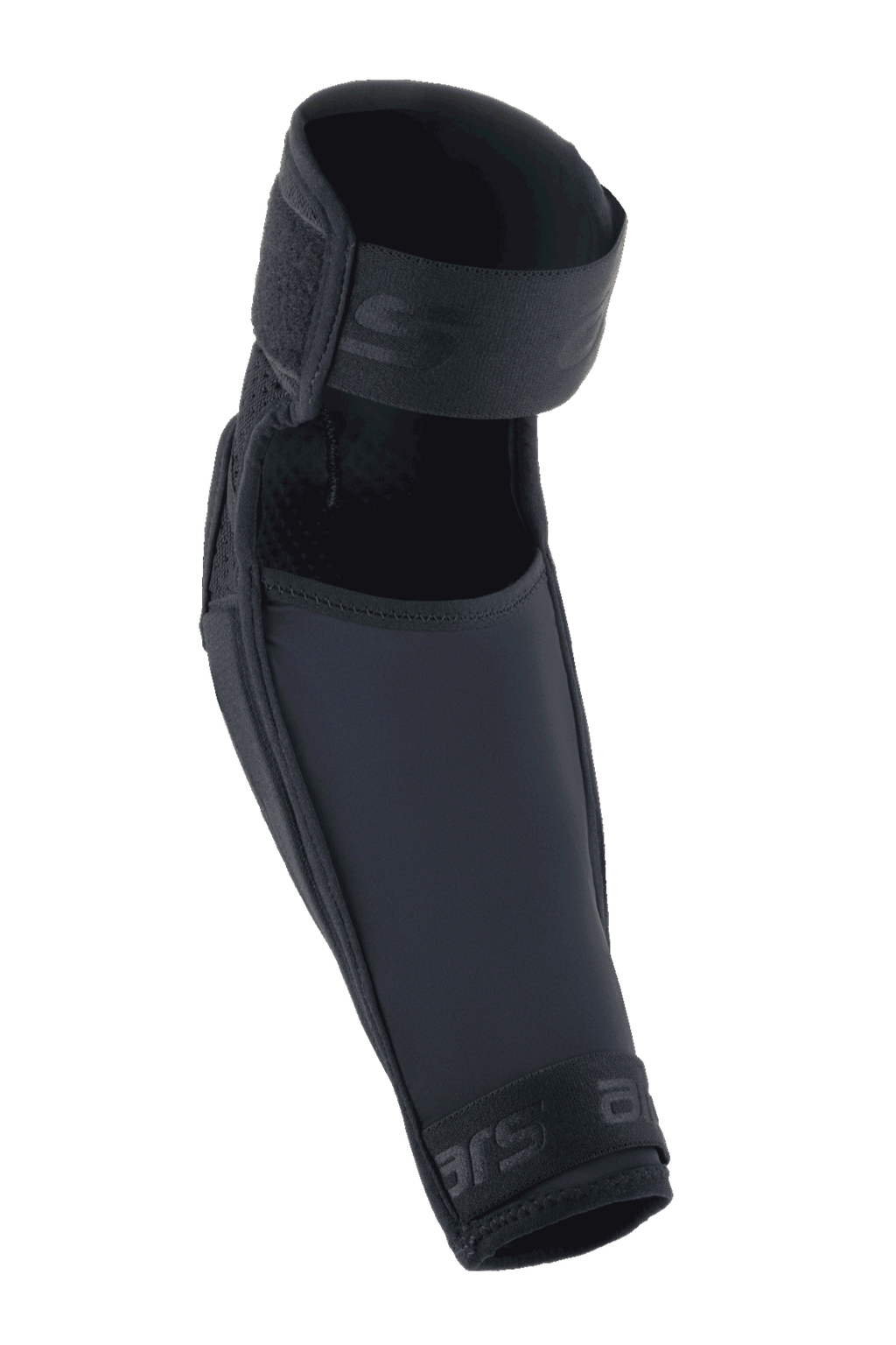 Alpinestars A-Impact Plasma Elite Elleboogbeschermer, zwart, voorzien van een dubbele bandsluiting, voorgevormd ergonomisch ontwerp, mesh en ripstop textielconstructie, hoogwaardige bescherming voor mountainbiken