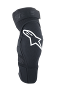 Alpinestars A-Impact Plasma Elite kniebeschermer, MTB-kniebescherming, zwart met wit Astar-logo, ergonomisch voorgevormd ontwerp met mesh-ventilatie, verstelbare dubbele bandsluiting