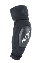 Alpinestars A-Impact Plasma Elite Shield elleboogbeschermer, zwart met wit ster-logo, harde TPU-schaal bescherming, dubbele verstelbare riemen, mesh-ventilatie, ergonomisch voorgevormd ontwerp, MTB mountainbike bescherming