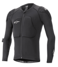 Alpinestars Paragon Lite Protection Jacket met lange mouwen, MTB bodyprotector, zwart, ademende mesh-constructie met gewatteerde borst en schouders, ritssluiting aan de voorzijde, wit sterlogo op de borst, lichtgewicht en nauwsluitend ontwerp