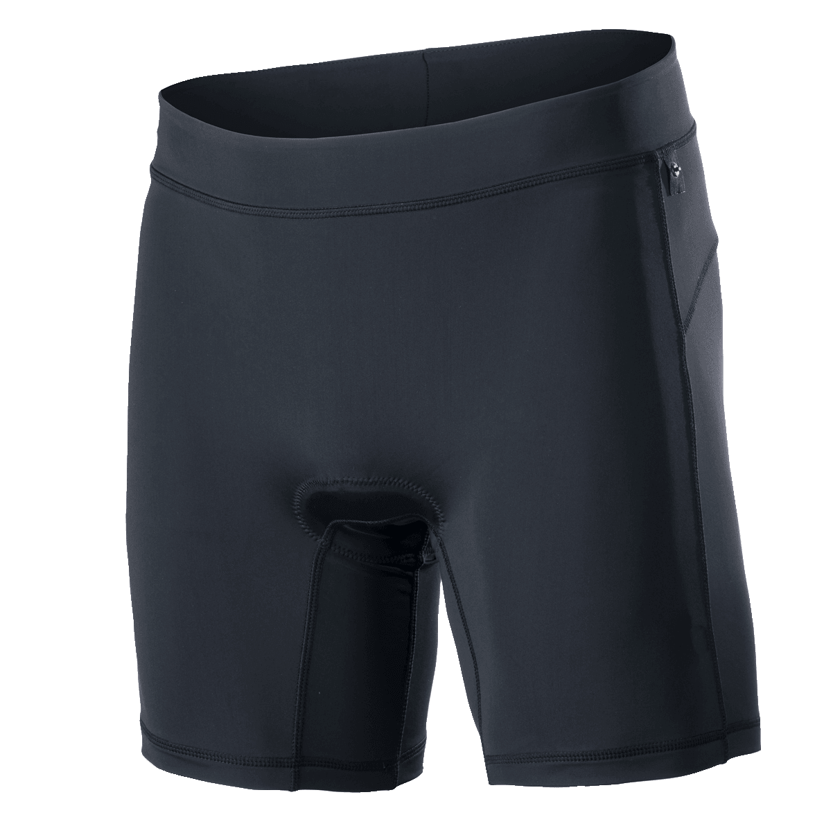Alpinestars Drop Inner Shorts, zwarte MTB binnenbroek met geïntegreerde zeem, brede elastische tailleband, ergonomische compressiepasvorm en ademende sneldrogende stretchstof voor trail- en Enduro-rijden