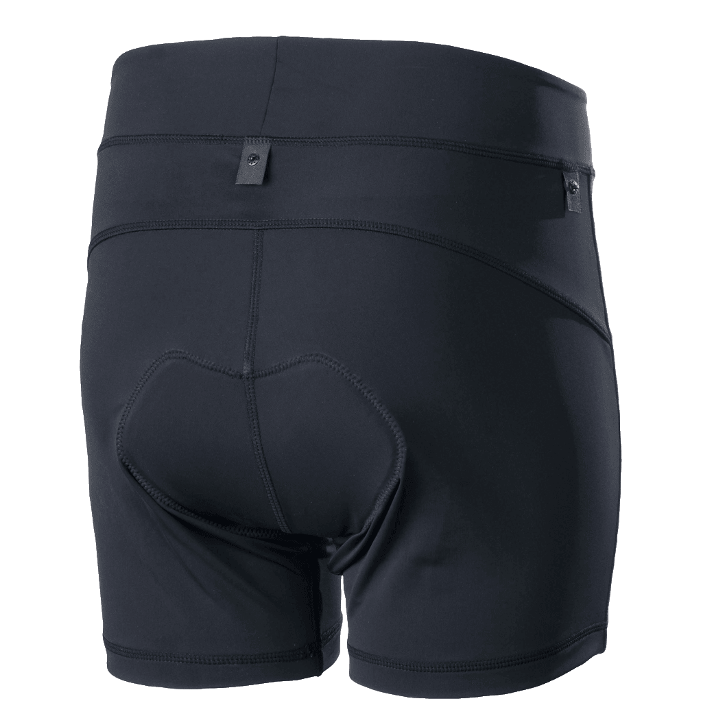 Alpinestars Stella Drop Binnenbroek voor dames, zwart, mountainbike liner shorts, achteraanzicht met geïntegreerde chamois vulling en drukknopen voor integratie, ergonomische compressiepasvorm voor enduro