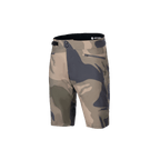 Alpinestars A-Dura Camo Liner Short, heren MTB-fietsshort, camouflage en bruin, duurzame 2-weg stretchstof met ritszakken en verstelbare taille