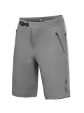 Grijze A-Dura Ride MTB-short, 4-way stretch fietskleding met ratelsluiting en zakken met ritssluiting.